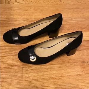 Black Heels with Gold Accent